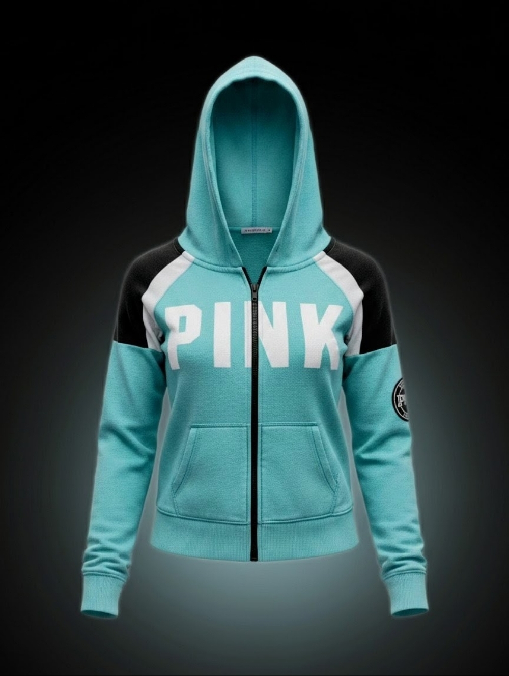 PINK Victoria's Secret Aqua Zip-Up Hoodie